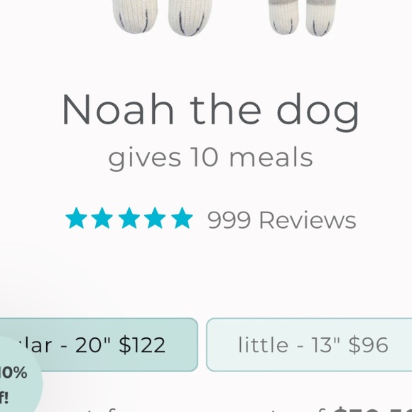 Cuddle and Kind Noah the Dog - Large Size - Picture 5 of 5